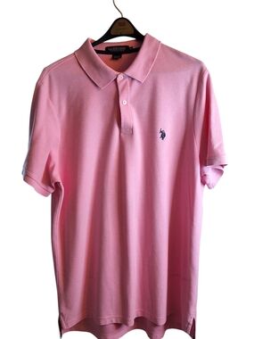 U.S. Polo Assn. Pink Polo Shirt with Navy Logo XL